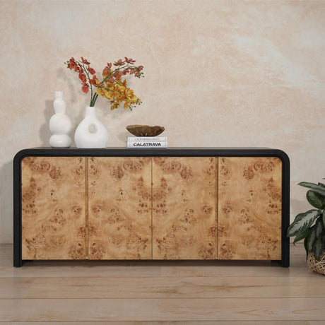 Brennan Black/Natural Sideboard - Ornate Home