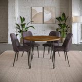 Brennan Golden/Dark Brown Dining Table w/ 4 Maddox Chairs - Ornate Home