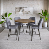 Brennan Golden/Grey Counter Dining Table w/ 4 Maddox Stools - Ornate Home