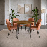 Brennan Golden/Light Brown Dining Table w/ 4 Maddox Chairs - Ornate Home