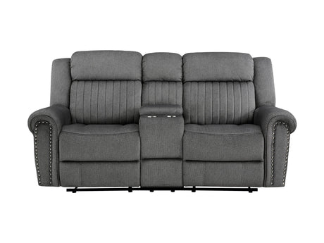 Brennen Charcoal Double Reclining Loveseat - Ornate Home
