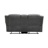 Brennen Charcoal Double Reclining Loveseat - Ornate Home