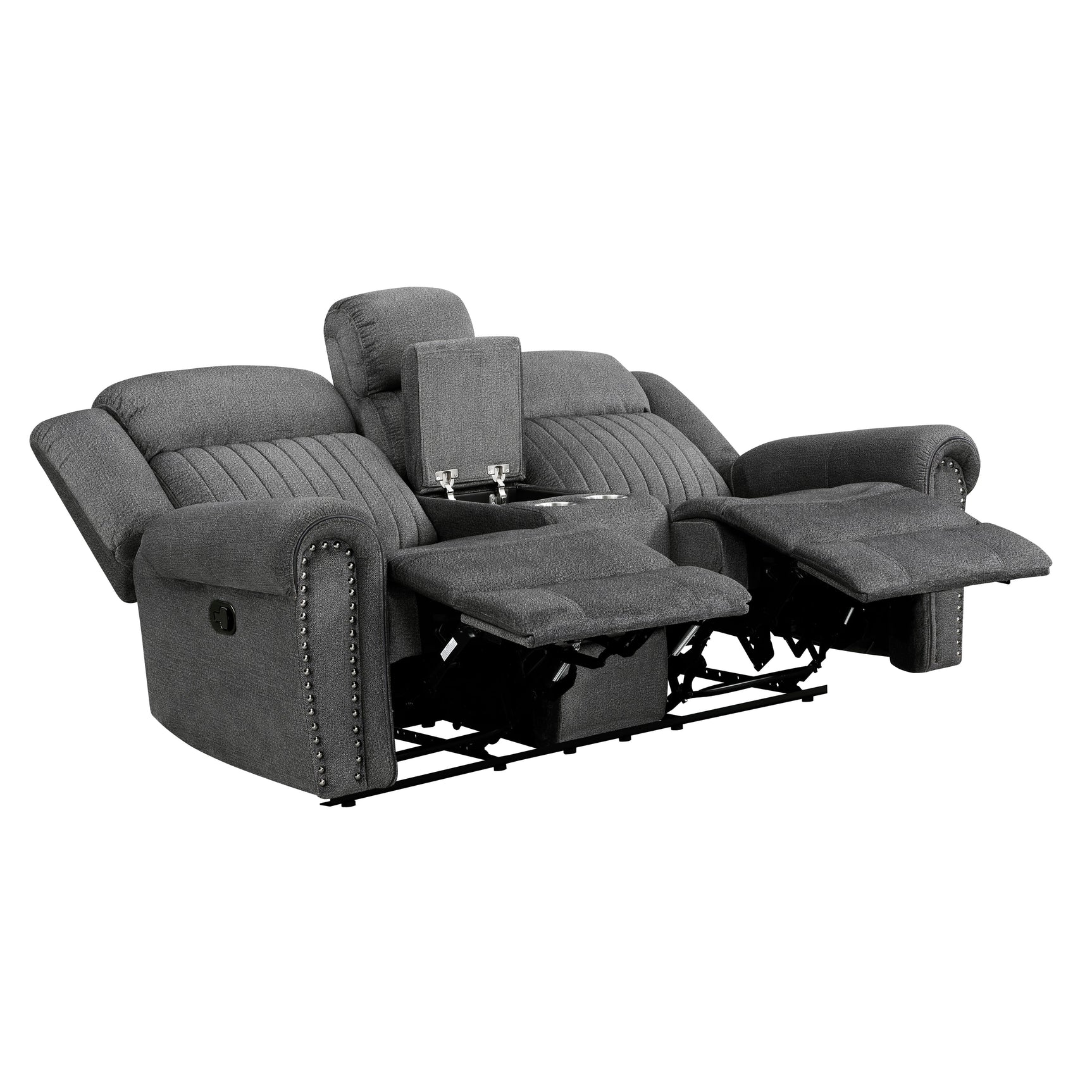 Brennen Charcoal Double Reclining Loveseat - Ornate Home