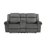 Brennen Charcoal Double Reclining Loveseat - Ornate Home