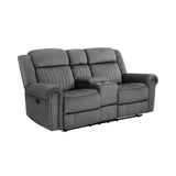 Brennen Charcoal Double Reclining Loveseat - Ornate Home