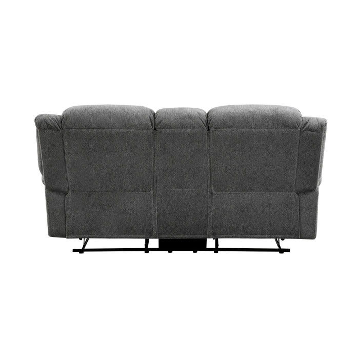 Brennen Charcoal Double Reclining Loveseat - Ornate Home