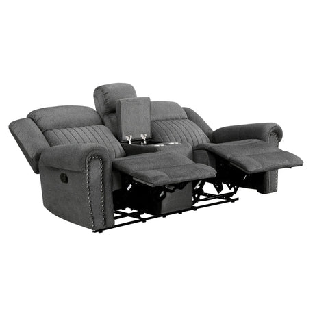 Brennen Charcoal Double Reclining Loveseat - Ornate Home