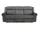 Brennen Charcoal Double Reclining Sofa - Ornate Home