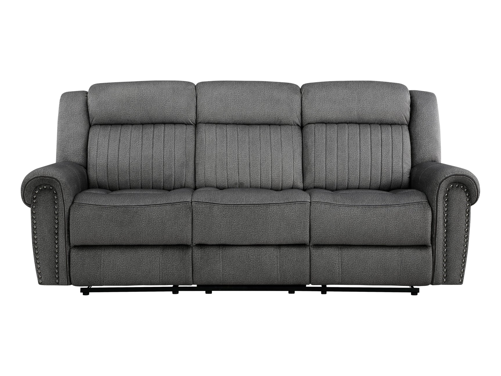 Brennen Charcoal Double Reclining Sofa - Ornate Home