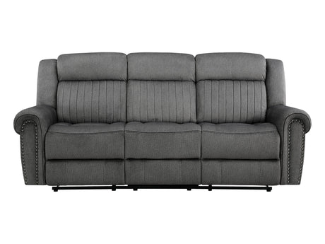 Brennen Charcoal Double Reclining Sofa - Ornate Home