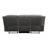 Brennen Charcoal Double Reclining Sofa - Ornate Home