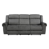 Brennen Charcoal Double Reclining Sofa - Ornate Home