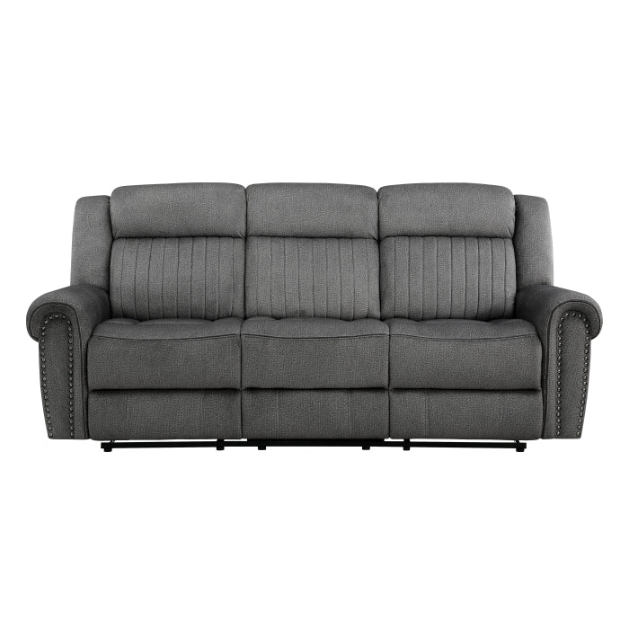 Brennen Charcoal Double Reclining Sofa - Ornate Home