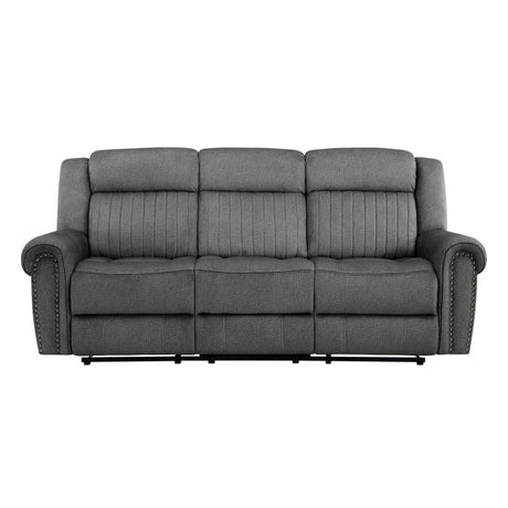 Brennen Charcoal Double Reclining Sofa - Ornate Home