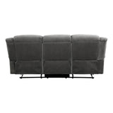 Brennen Charcoal Double Reclining Sofa - Ornate Home