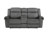 Brennen Charcoal Power Double Reclining Loveseat - Ornate Home
