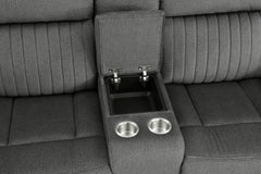 Brennen Charcoal Power Double Reclining Loveseat - Ornate Home