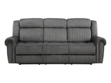 Brennen Charcoal Power Double Reclining Sofa - Ornate Home