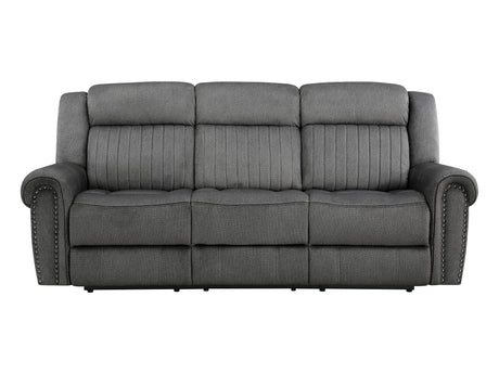 Brennen Charcoal Power Double Reclining Sofa - Ornate Home