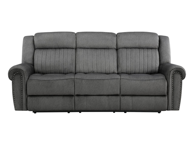 Brennen Charcoal Power Double Reclining Sofa - Ornate Home