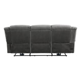Brennen Charcoal Power Double Reclining Sofa - Ornate Home