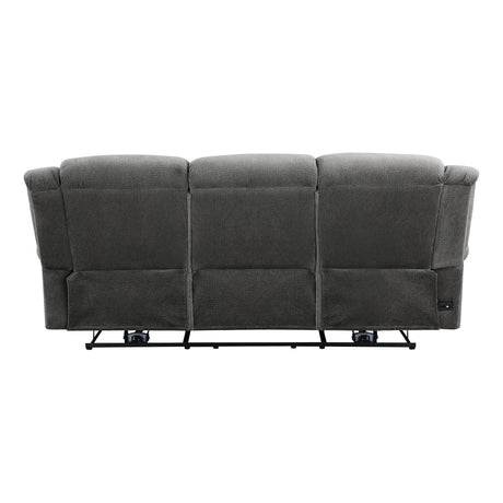Brennen Charcoal Power Double Reclining Sofa - Ornate Home