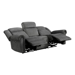 Brennen Charcoal Power Double Reclining Sofa - Ornate Home