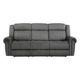 Brennen Charcoal Power Double Reclining Sofa - Ornate Home