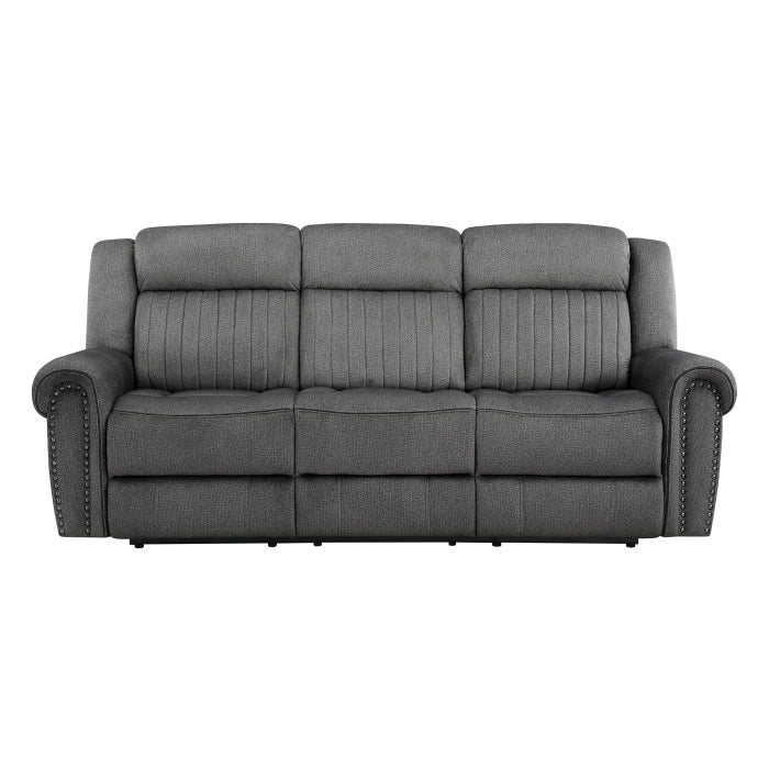 Brennen Charcoal Power Double Reclining Sofa - Ornate Home