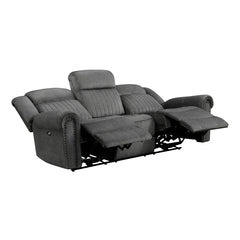 Brennen Charcoal Power Double Reclining Sofa - Ornate Home
