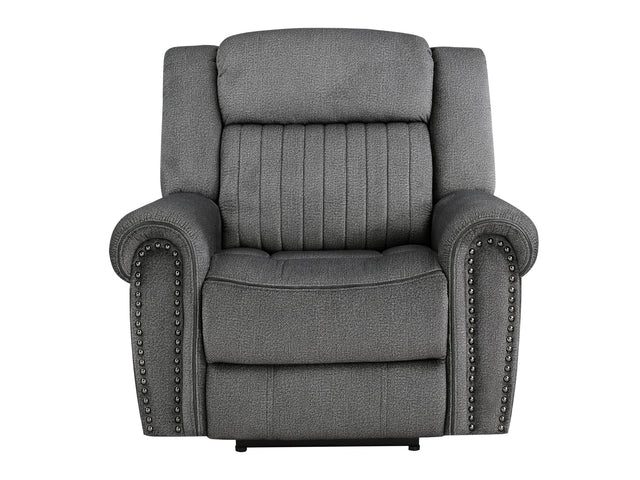 Brennen Charcoal Power Reclining Chair - Ornate Home