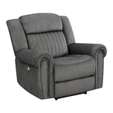 Brennen Charcoal Power Reclining Chair - Ornate Home