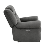 Brennen Charcoal Power Reclining Chair - Ornate Home