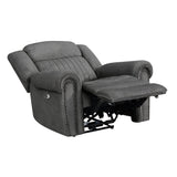 Brennen Charcoal Power Reclining Chair - Ornate Home