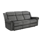 Brennen Charcoal Power Reclining Sofa and Loveseat - Ornate Home