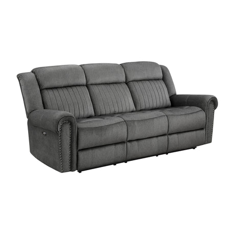 Brennen Charcoal Power Reclining Sofa and Loveseat - Ornate Home