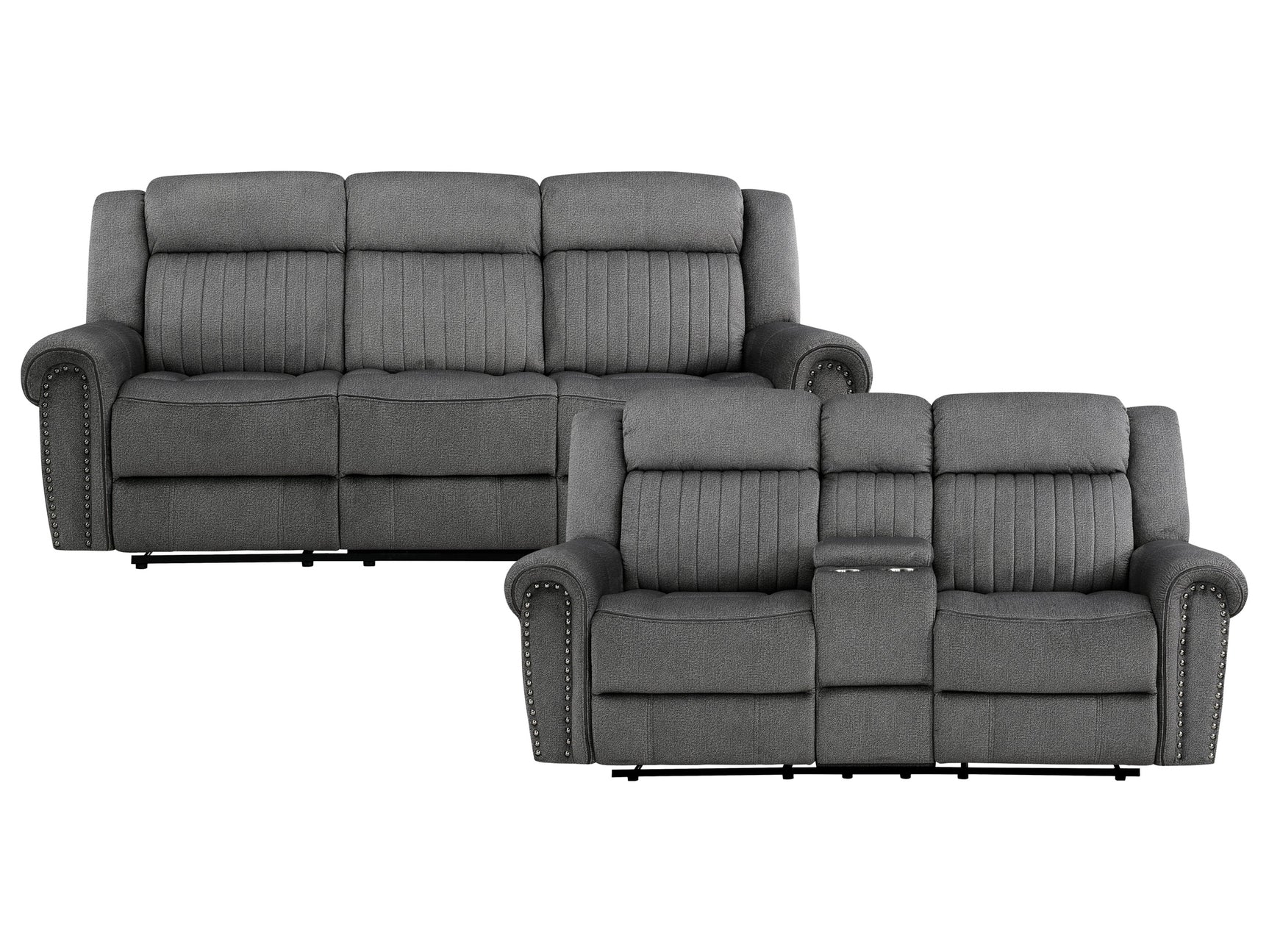 Brennen Charcoal Sofa & Loveseat - Ornate Home