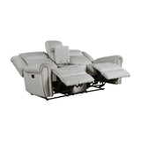Brennen Mist Gray Double Reclining Loveseat - Ornate Home