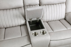 Brennen Mist Gray Double Reclining Loveseat - Ornate Home