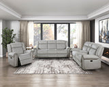 Brennen Mist Gray Double Reclining Loveseat - Ornate Home