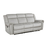 Brennen Mist Gray Double Reclining Sofa - Ornate Home