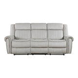 Brennen Mist Gray Double Reclining Sofa - Ornate Home