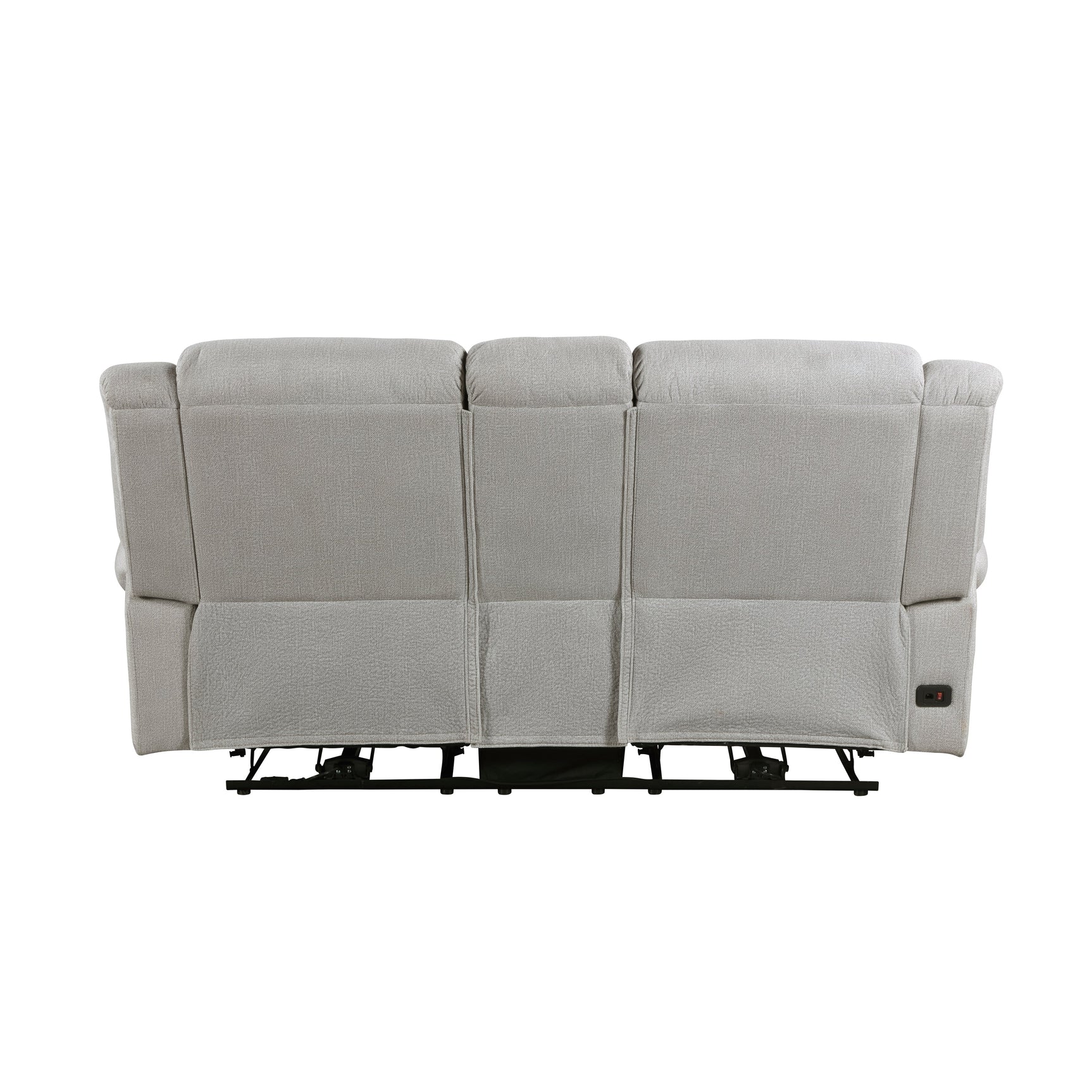 Brennen Mist Gray Power Double Reclining Loveseat - Ornate Home