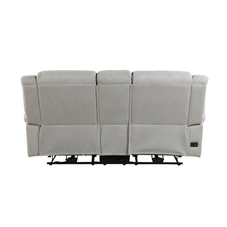Brennen Mist Gray Power Double Reclining Loveseat - Ornate Home