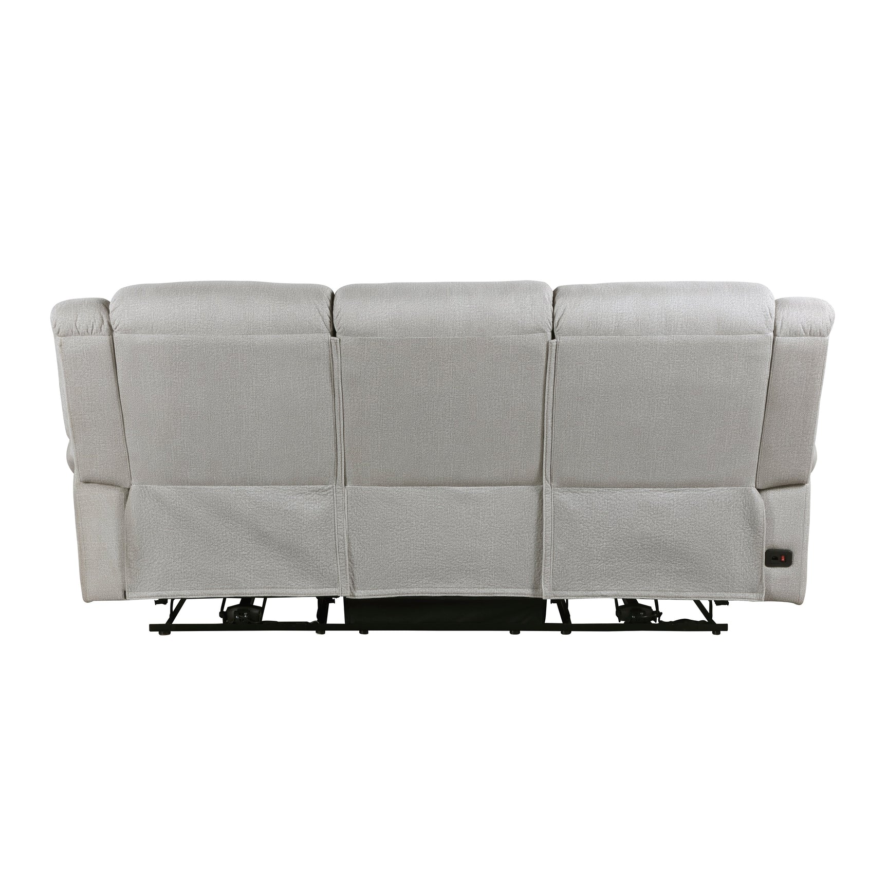 Brennen Mist Gray Power Double Reclining Sofa - Ornate Home