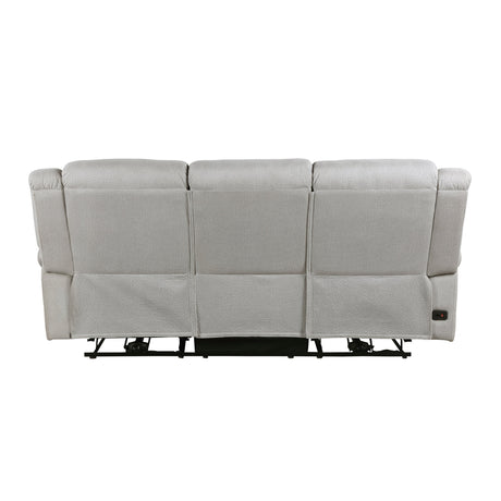 Brennen Mist Gray Power Double Reclining Sofa - Ornate Home