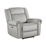 Brennen Mist Gray Power Reclining Chair - Ornate Home