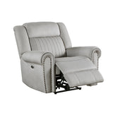 Brennen Mist Gray Power Reclining Chair - Ornate Home