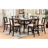 Brent Dark Cherry/Ivory 7 Pc Counter Ht Table Set - Ornate Home