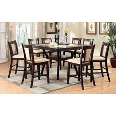 Brent Dark Cherry/Ivory 7 Pc Counter Ht Table Set - Ornate Home
